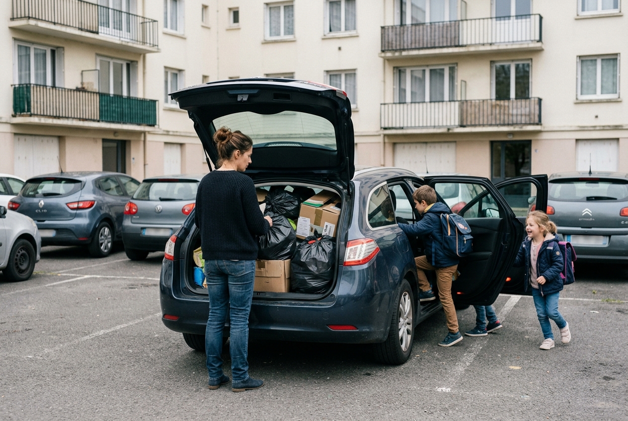 Transport déchets voiture